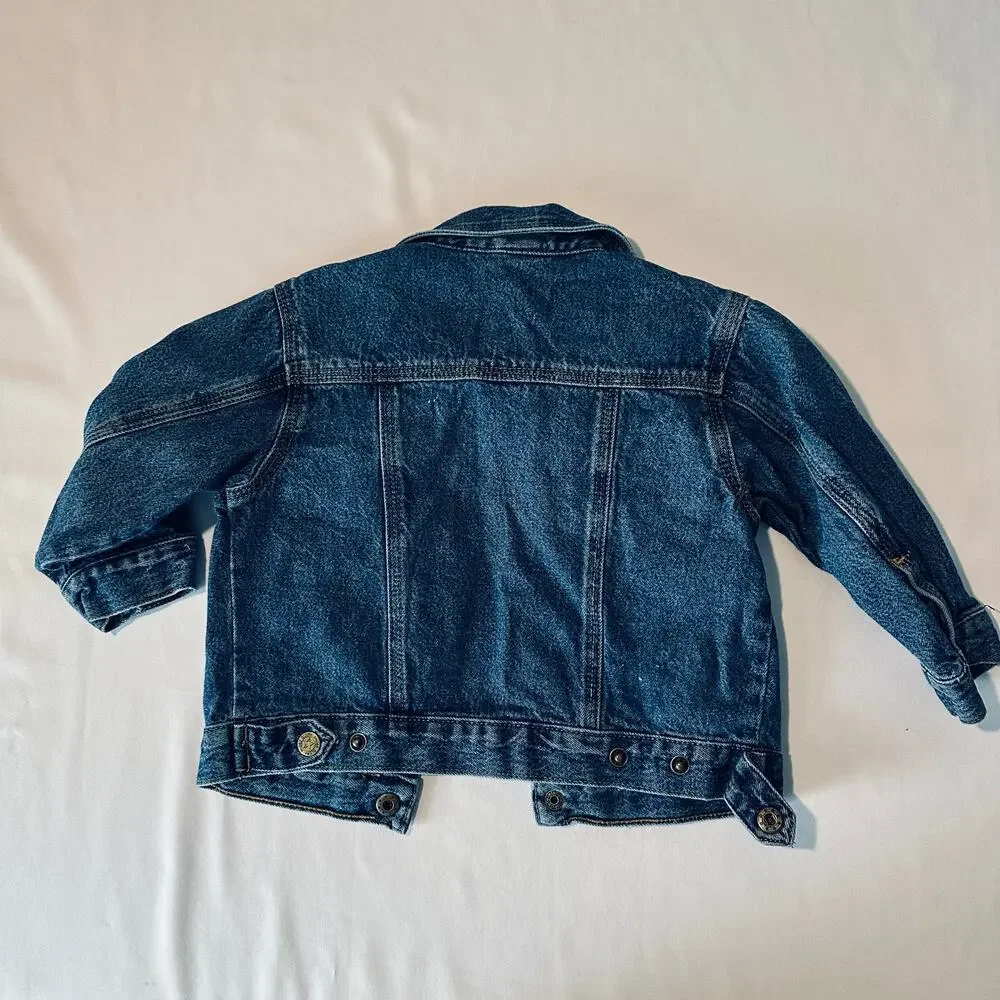 Vintage Faded Glory 100% Cotton Denim Gender Neutral Jean Jacket Sz 24 mo